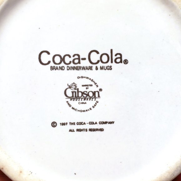 1997 Coca-Cola Mug Polar Bear Sunglasses Christmas Stars Gibson Vintage - Picture 6 of 9